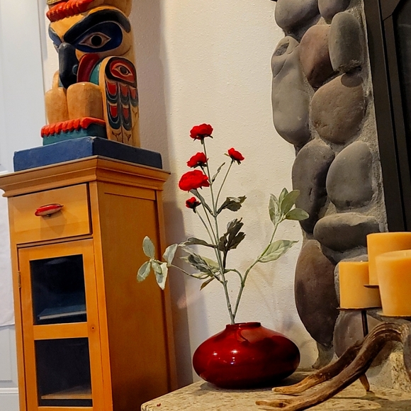 Amono Other - Amano Keramik Art Pottery "Ikebana" Mid-century Red Vase